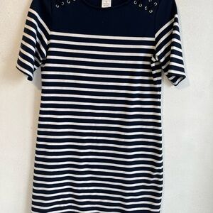 Karen Scott Marina Rinaldi Navy and White Lace-Up sport dress